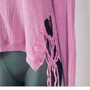 Free People Waffle Shirt With Tie